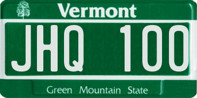 VT license plate JHQ100