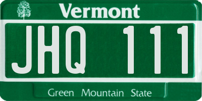 VT license plate JHQ111