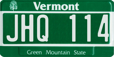 VT license plate JHQ114