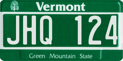 VT license plate JHQ124