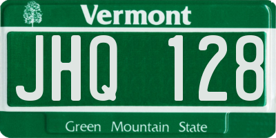 VT license plate JHQ128