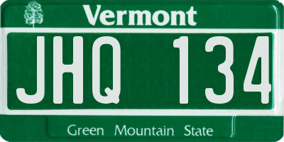 VT license plate JHQ134