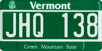 VT license plate JHQ138