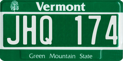 VT license plate JHQ174