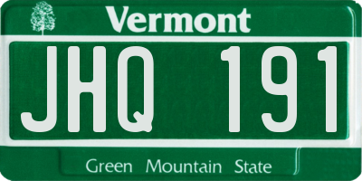 VT license plate JHQ191