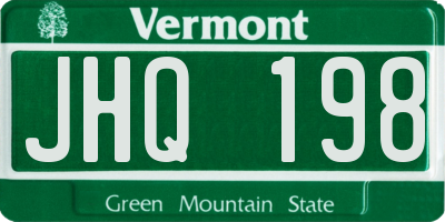 VT license plate JHQ198