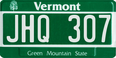 VT license plate JHQ307