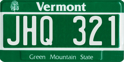 VT license plate JHQ321