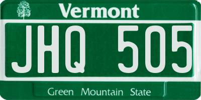 VT license plate JHQ505