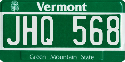 VT license plate JHQ568