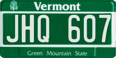 VT license plate JHQ607
