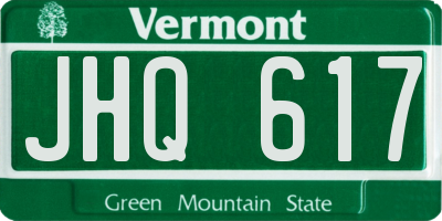 VT license plate JHQ617