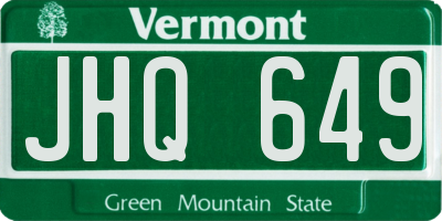 VT license plate JHQ649