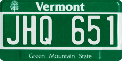 VT license plate JHQ651