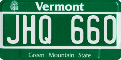 VT license plate JHQ660
