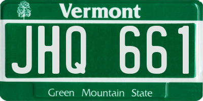 VT license plate JHQ661
