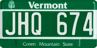 VT license plate JHQ674