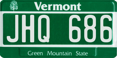 VT license plate JHQ686