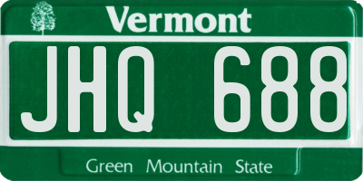 VT license plate JHQ688