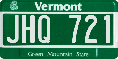 VT license plate JHQ721