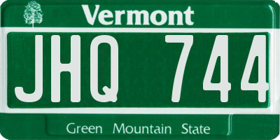 VT license plate JHQ744