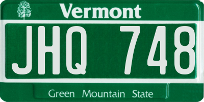 VT license plate JHQ748