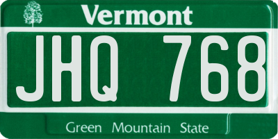 VT license plate JHQ768