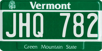 VT license plate JHQ782