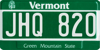 VT license plate JHQ820