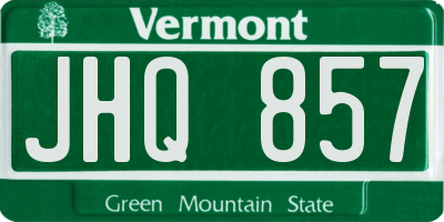 VT license plate JHQ857
