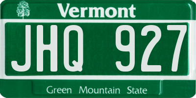 VT license plate JHQ927