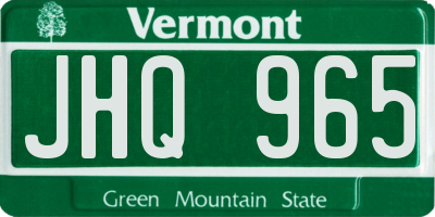 VT license plate JHQ965