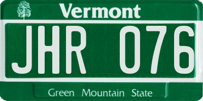 VT license plate JHR076