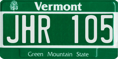 VT license plate JHR105