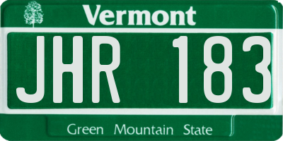 VT license plate JHR183