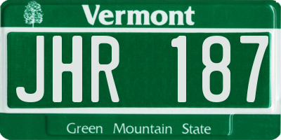 VT license plate JHR187