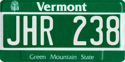 VT license plate JHR238