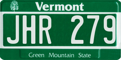VT license plate JHR279