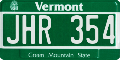 VT license plate JHR354