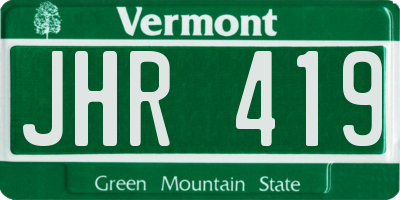 VT license plate JHR419