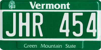 VT license plate JHR454