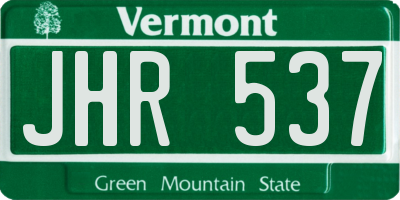 VT license plate JHR537