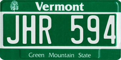 VT license plate JHR594