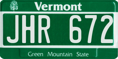 VT license plate JHR672