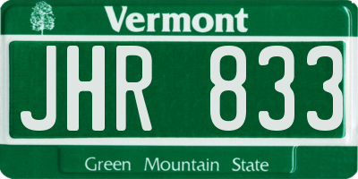 VT license plate JHR833