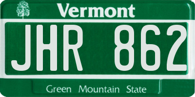 VT license plate JHR862