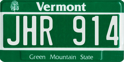 VT license plate JHR914