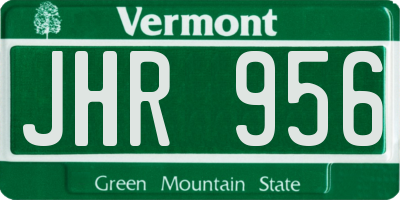 VT license plate JHR956