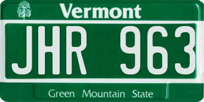 VT license plate JHR963
