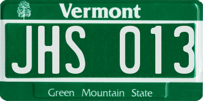 VT license plate JHS013